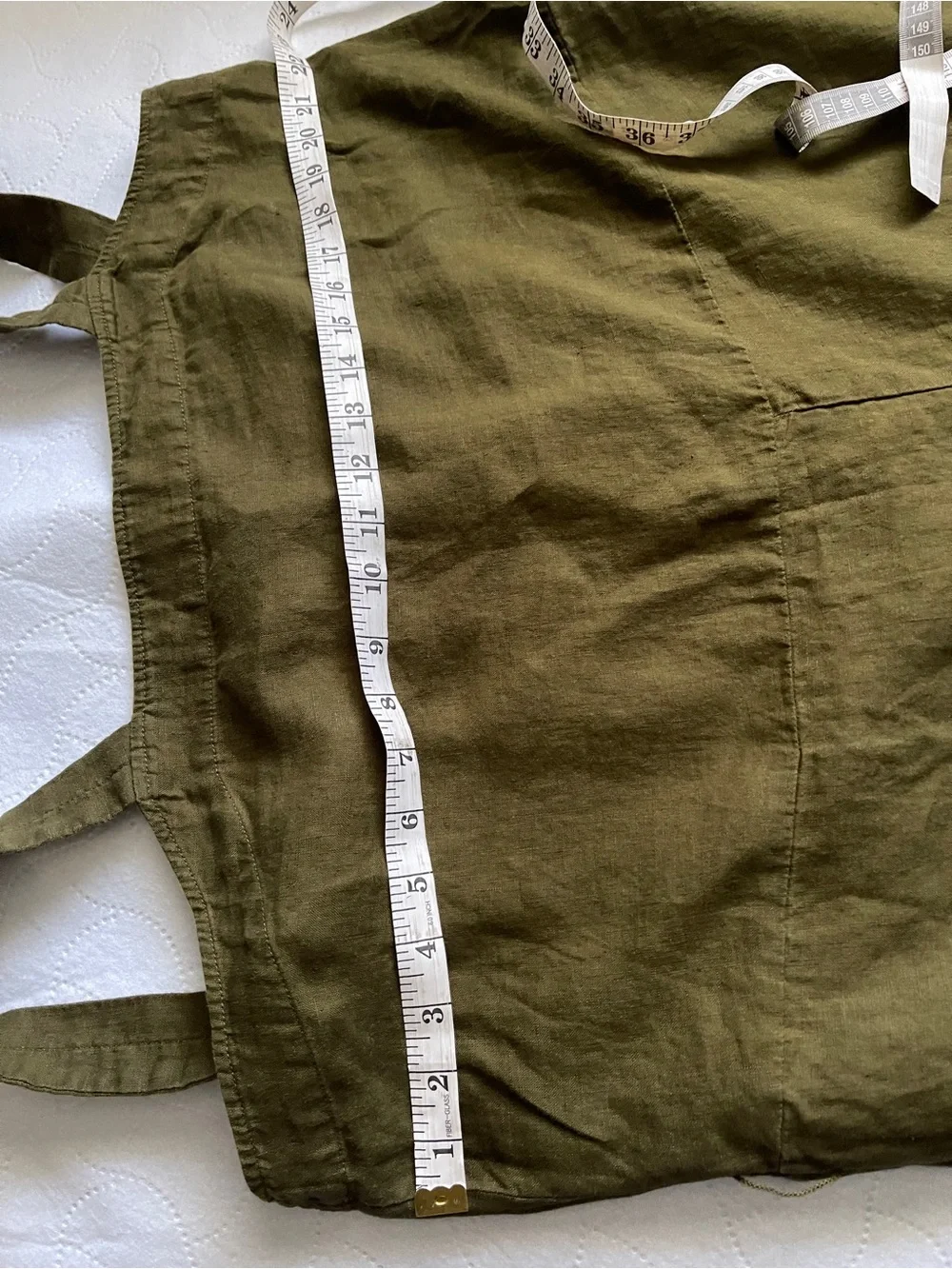 Quince Olive Green 100% European Linen Square Neck Jumpsuit XL Lagen Minimalist